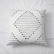 Bohemian Ethnic Style Cushion Cover in Black and White 18"