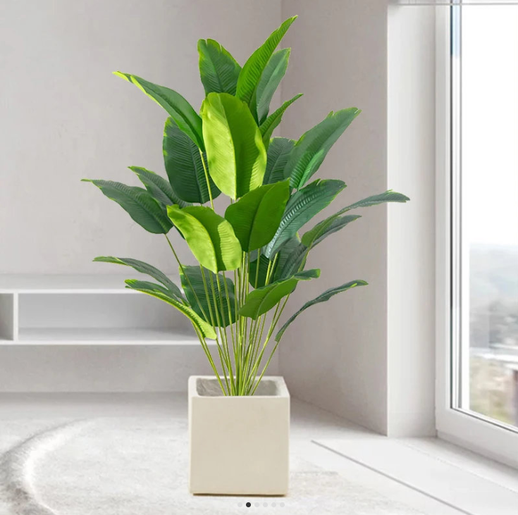 1pc Artificial Plants Large Tropical Palm Tree Fake Banana Plants Leaves Real