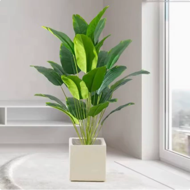 1pc Artificial Plants Large Tropical Palm Tree Fake Banana Plants Leaves Real