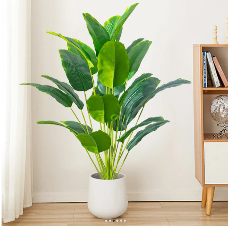 1pc Artificial Plants Large Tropical Palm Tree Fake Banana Plants Leaves Real