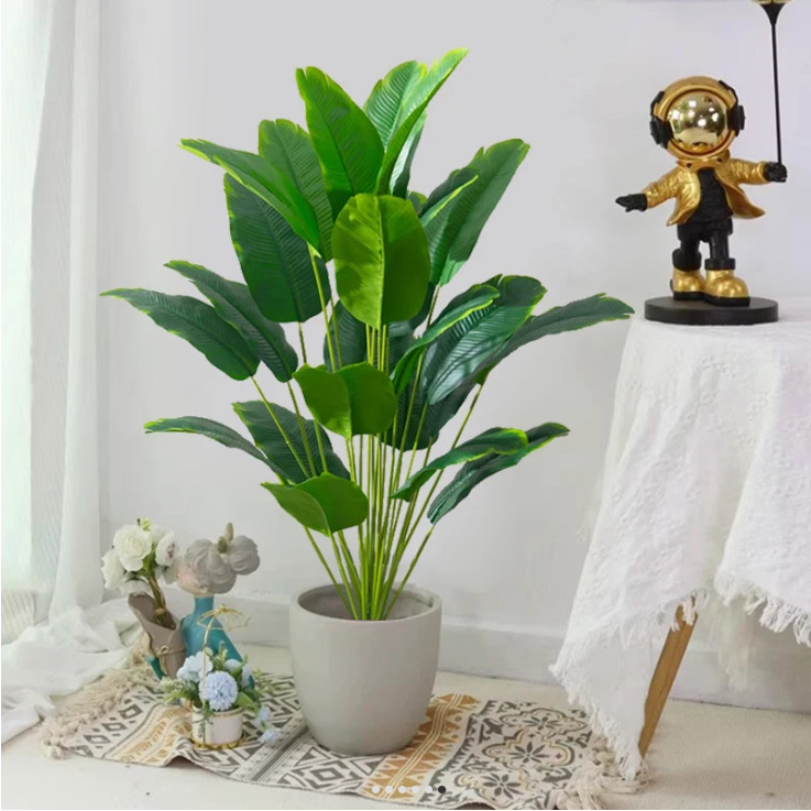1pc Artificial Plants Large Tropical Palm Tree Fake Banana Plants Leaves Real