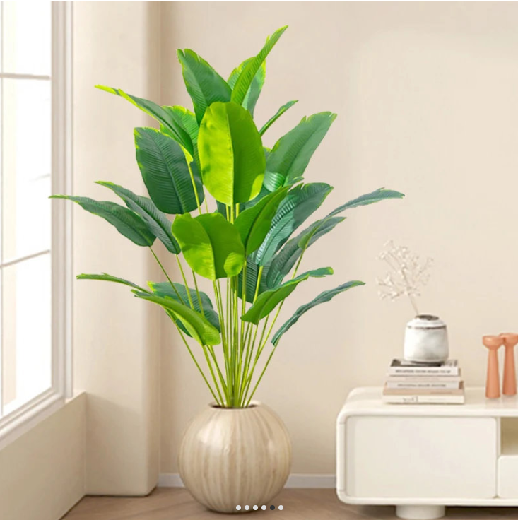 1pc Artificial Plants Large Tropical Palm Tree Fake Banana Plants Leaves Real